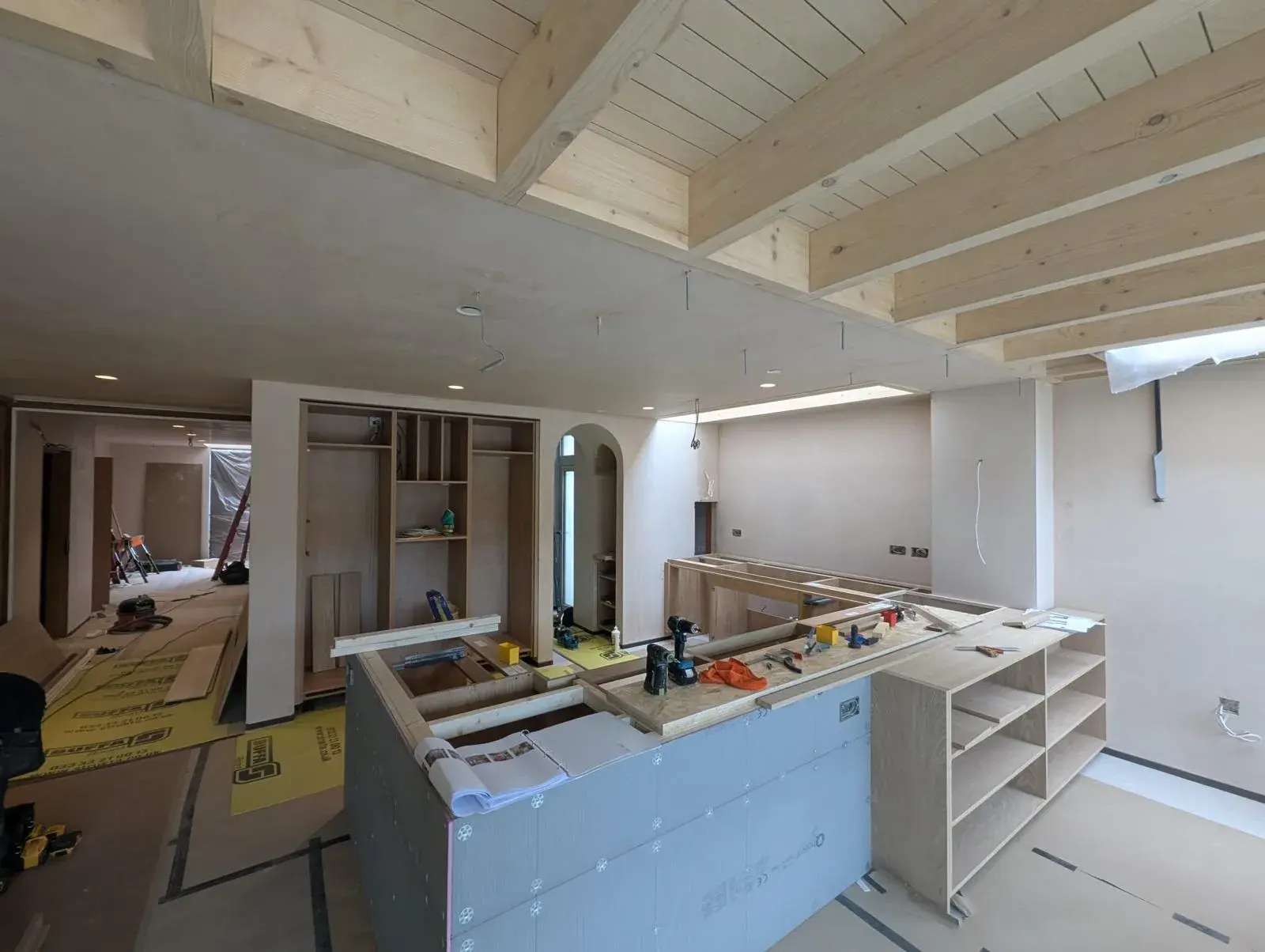Smooth plastered interior wall